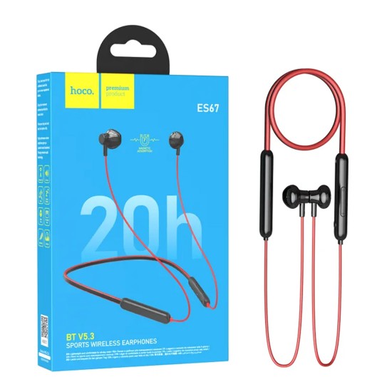 Auscultadores Neckband Hoco ES67 Perception Vermelho Auscultadores Neckband Hoco ES67 Perception Vermelho